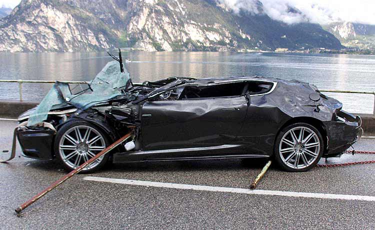 Producers say the driver of the Aston Martin Fraser Dunn was taken to a 