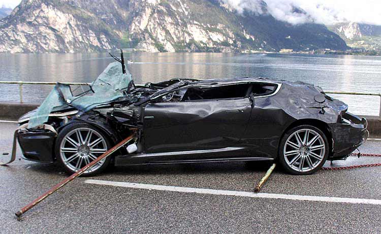 Producers say the driver of the Aston Martin Fraser Dunn was taken to a