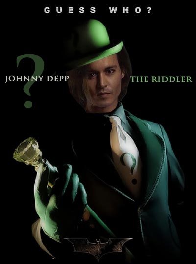 Johnny Depp - The Riddler. Speculations of Batman's future villains 