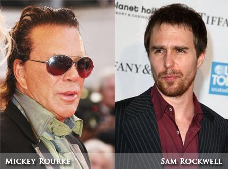 mickey rourke before and after. Mickey Rourke and Sam Rockwell