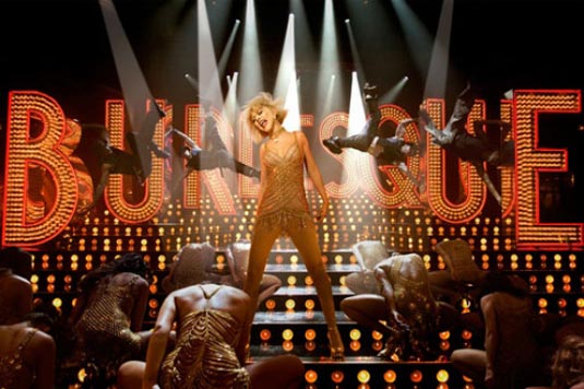 A movie trailer for Burlesque, the musical drama starring Christina Aguilera 
