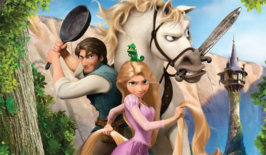 A new international poster for the upcoming animated movie Tangled has been