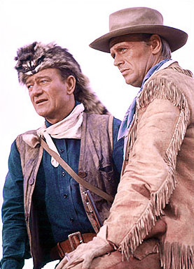 Richard Widmark and John Wayne