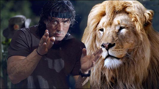 Sylvester Stallone and Lion