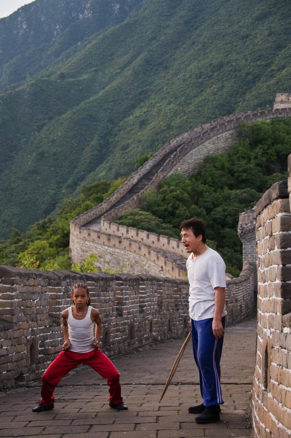 The Karate Kid, Jaden Smith as Dre Parker and Jackie Chan as Mr. Han The Karate Kid, Jaden Smith as Dre Parker and Jackie Chan as Mr. Han