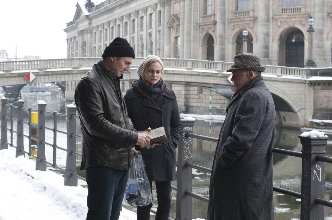 Diane Kruger as Gina, Liam Neeson as Dr. Martin Harris and Bruno Ganz as Jurgen in Unknown