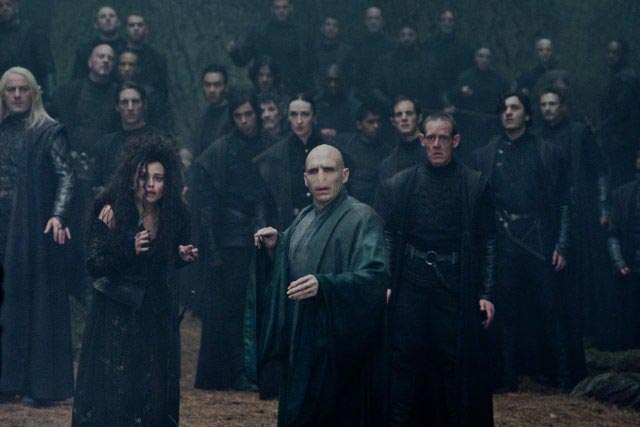Ralph Fiennes, Helena Bonham Carter and Jason Isaacs in Harry Potter and the Deathly Hallows: Part 2
