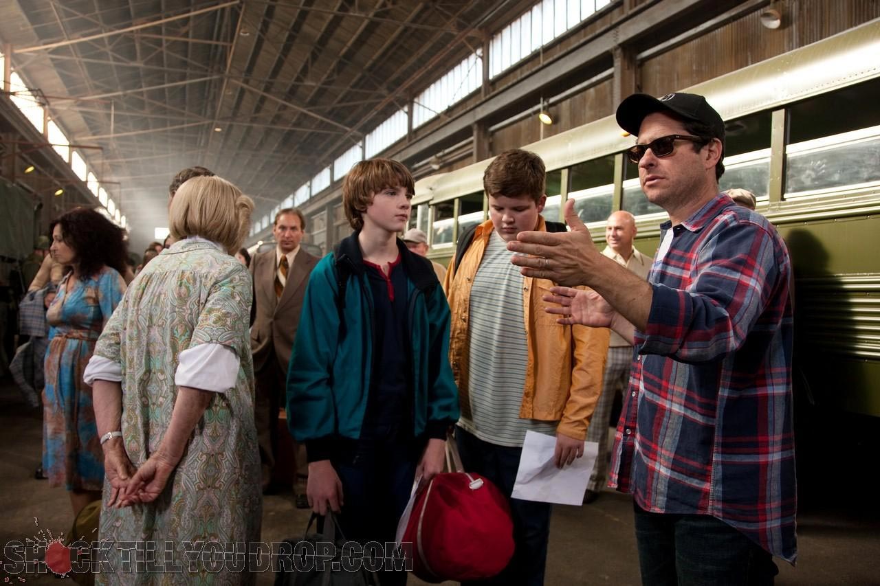 J.J. Abrams, Joel Courtney and Riley Griffiths in Super 8