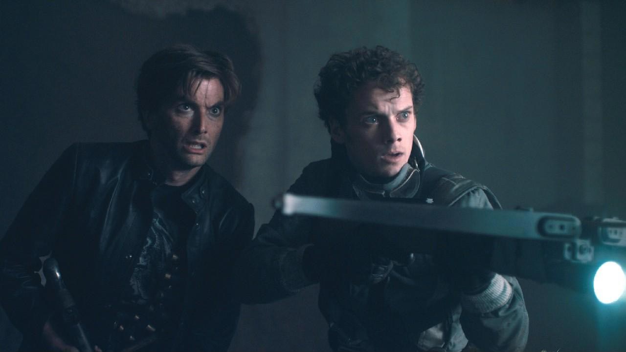 David Tennant as Peter Vincent and Anton Yelchin as Charley Brewster in Fright Night Fright Night