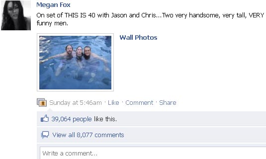 Megan Fox Facebook page Megan Fox Facebook page
