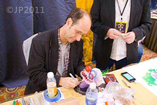 Stephen Chiodo signing Klown replica
