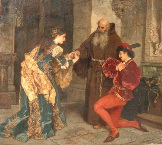 Romeo and Juliet before Father Lawrence - Karl Ludwig Friedrich Becker
