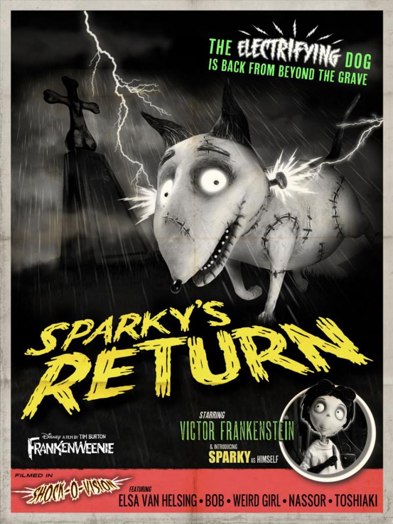 Frankenweenie Retro Monster Poster 03