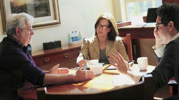 Star Wars_Kathleen-kennedy-JJ-Abrams-George-Lucas Star Wars_Kathleen-kennedy-JJ-Abrams-George-Lucas