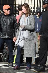 Emily Blunt on the Set of GIRL ON THE TRAIN in New York City