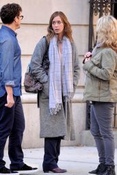 Emily Blunt on the Set of GIRL ON THE TRAIN in New York City