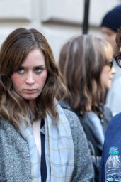 Emily Blunt on the Set of GIRL ON THE TRAIN in New York City