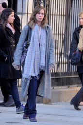 Emily Blunt on the Set of GIRL ON THE TRAIN in New York City