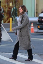 Emily Blunt on the Set of GIRL ON THE TRAIN in New York City