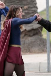 SUPERGIRL Set Photos in Los Angeles - Melissa Benoist