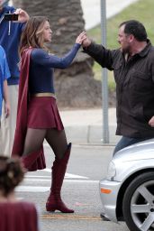 SUPERGIRL Set Photos in Los Angeles - Melissa Benoist