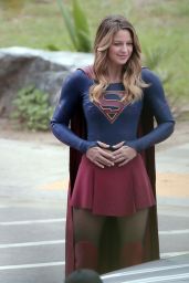 SUPERGIRL Set Photos in Los Angeles - Melissa Benoist