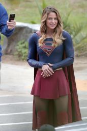 SUPERGIRL Set Photos in Los Angeles - Melissa Benoist