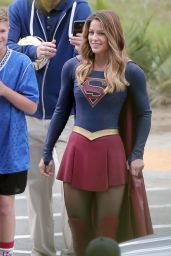 SUPERGIRL Set Photos in Los Angeles - Melissa Benoist