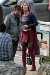 SUPERGIRL Set Photos in Los Angeles - Melissa Benoist