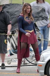 SUPERGIRL Set Photos in Los Angeles - Melissa Benoist