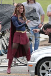 SUPERGIRL Set Photos in Los Angeles - Melissa Benoist