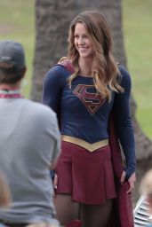 SUPERGIRL Set Photos in Los Angeles - Melissa Benoist