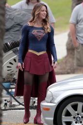 SUPERGIRL Set Photos in Los Angeles - Melissa Benoist