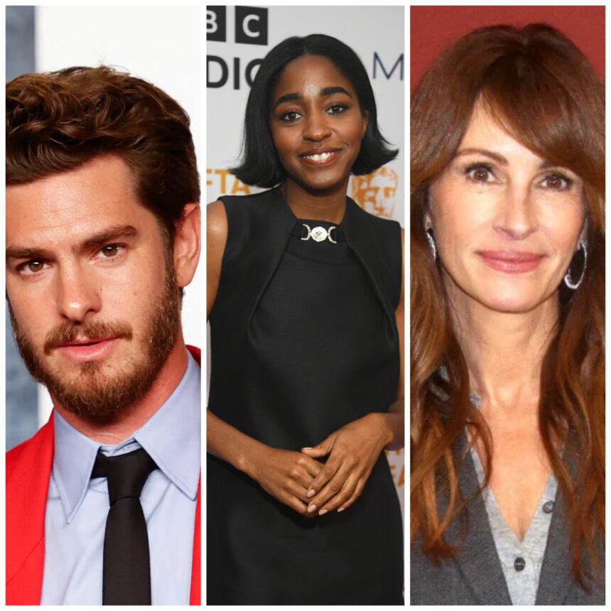 Andrew Garfield, Ayo Edebiri and Julia Roberts