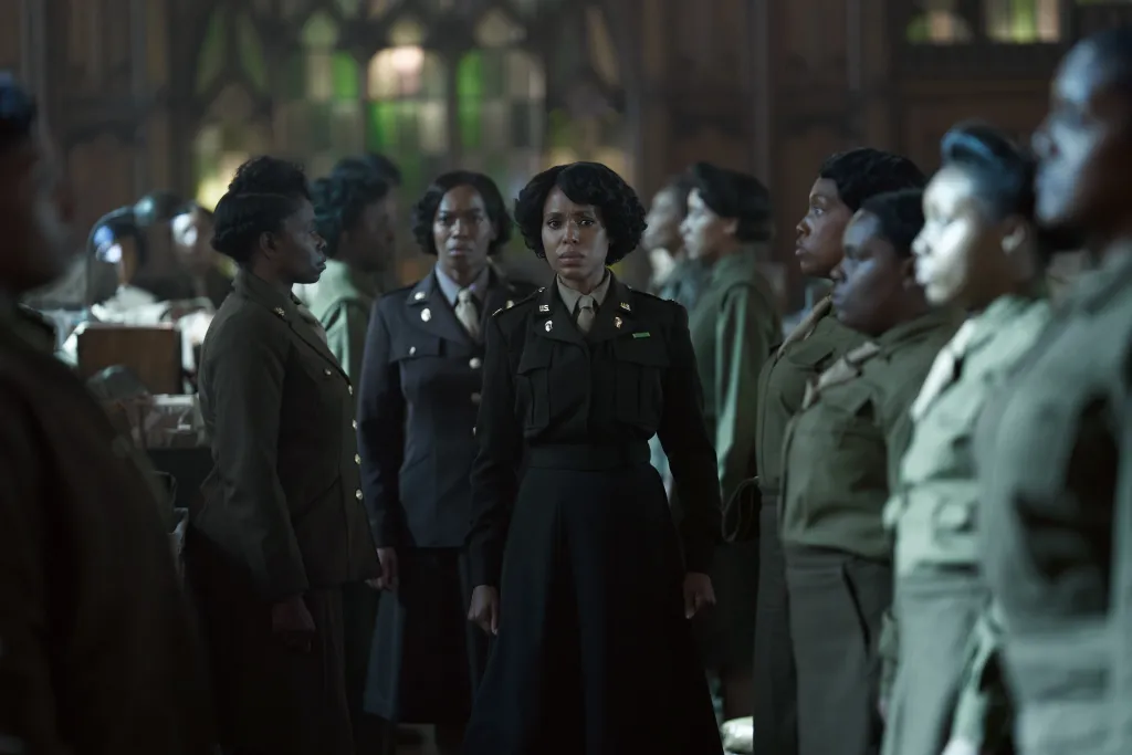 Milauna Jackson and Kerry Washington in The Six Triple Eight