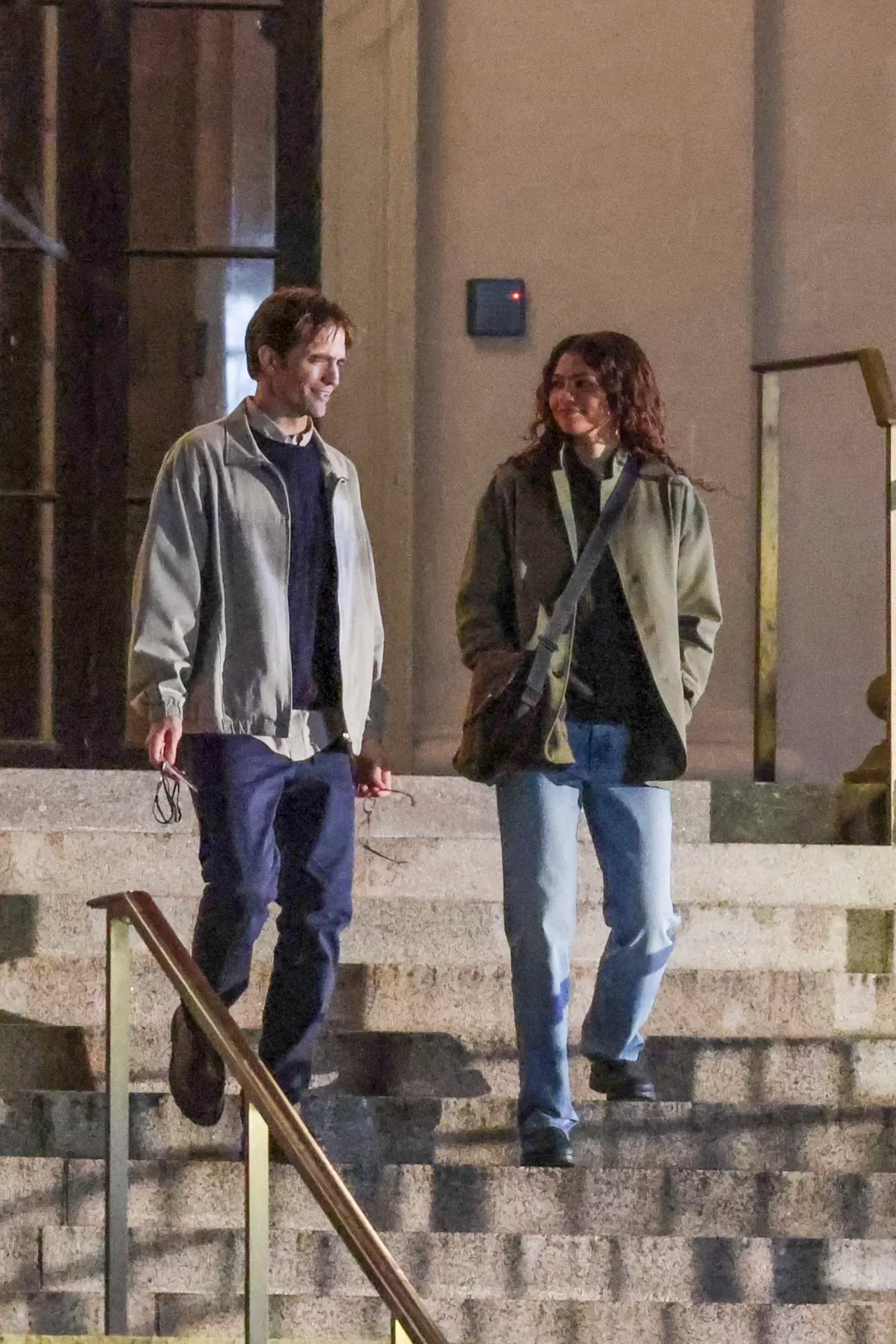 Zendaya and Robert Pattinson Share Laughs While Filming A24’s ‘The Drama’