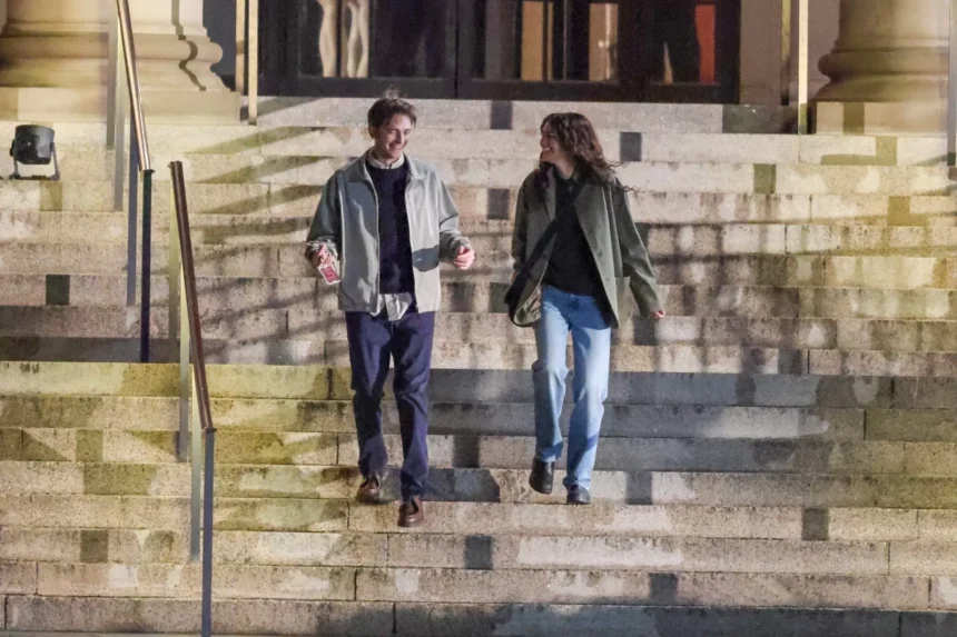 Zendaya and Robert Pattinson Share Laughs While Filming A24’s ‘The Drama’