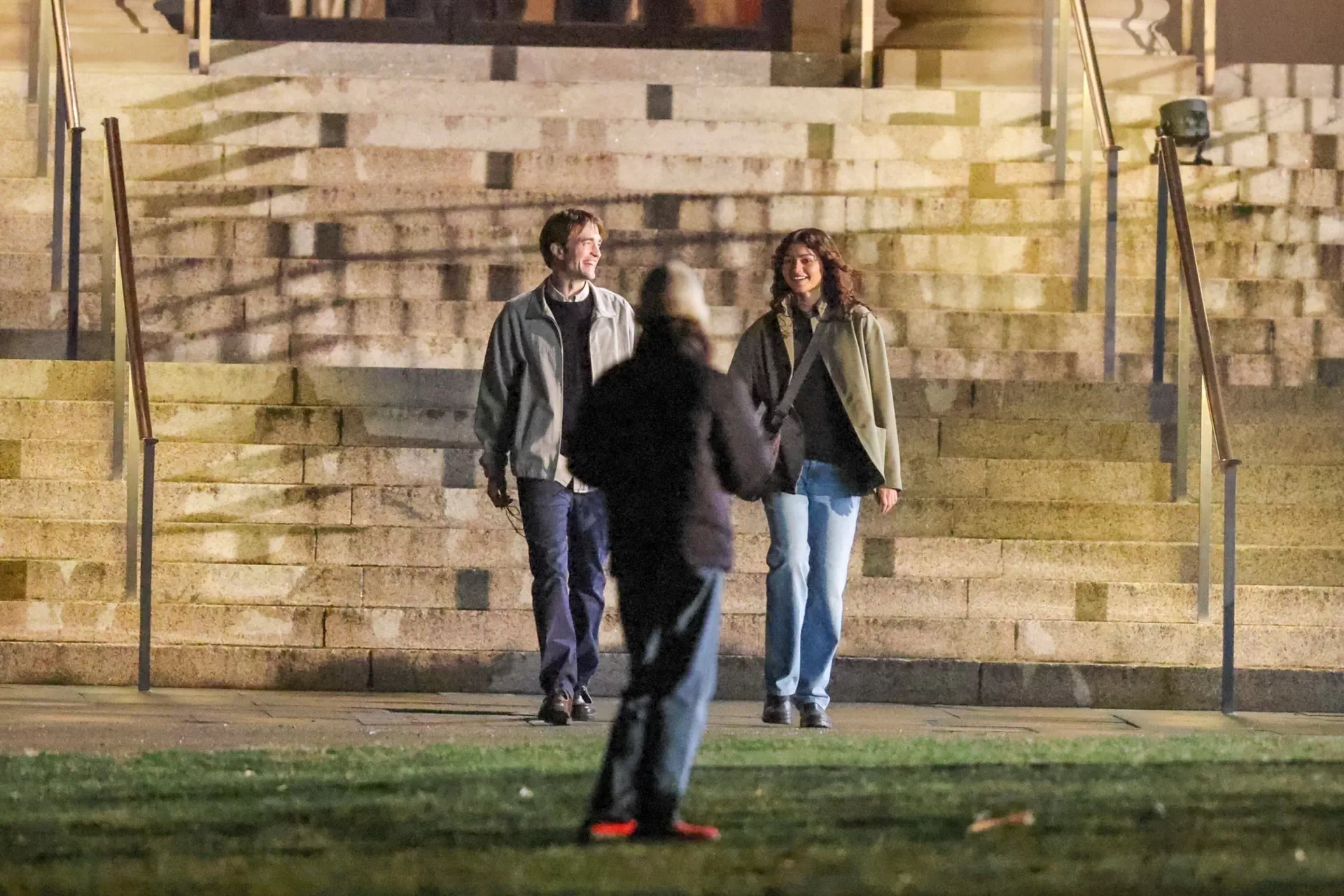 Zendaya and Robert Pattinson Share Laughs While Filming A24’s ‘The Drama’