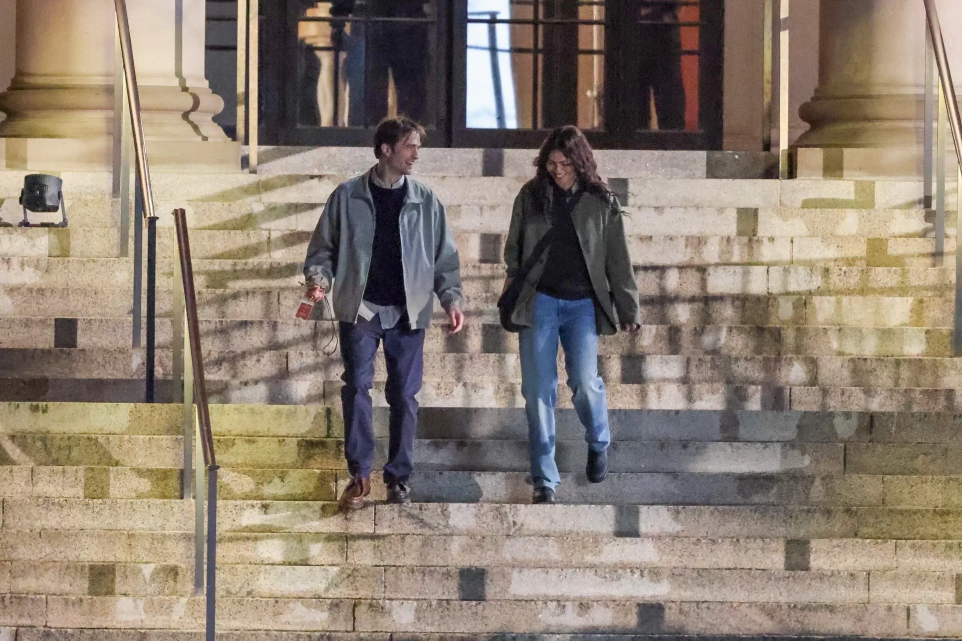 Zendaya and Robert Pattinson Share Laughs While Filming A24’s ‘The Drama’