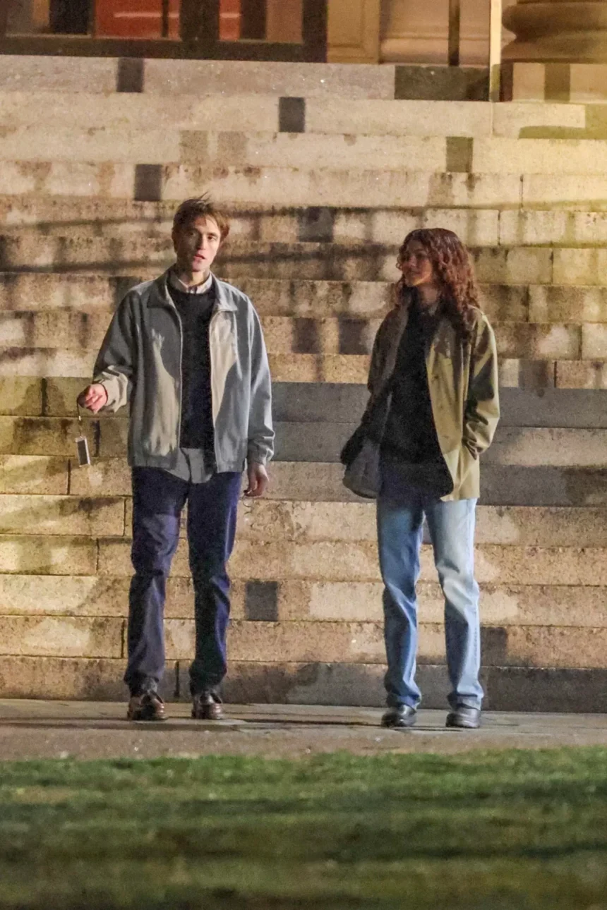 Zendaya and Robert Pattinson Share Laughs While Filming A24’s ‘The Drama’