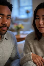 Donald Glover and Maya Erskine