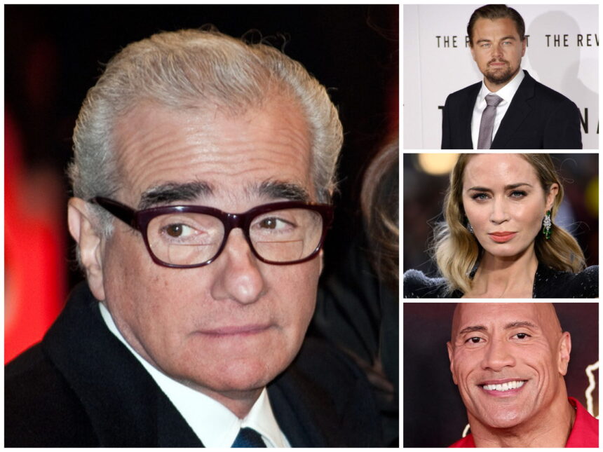Martin Scorsese Leonardo DiCaprio Dwayne Johnson and Emily Blunt