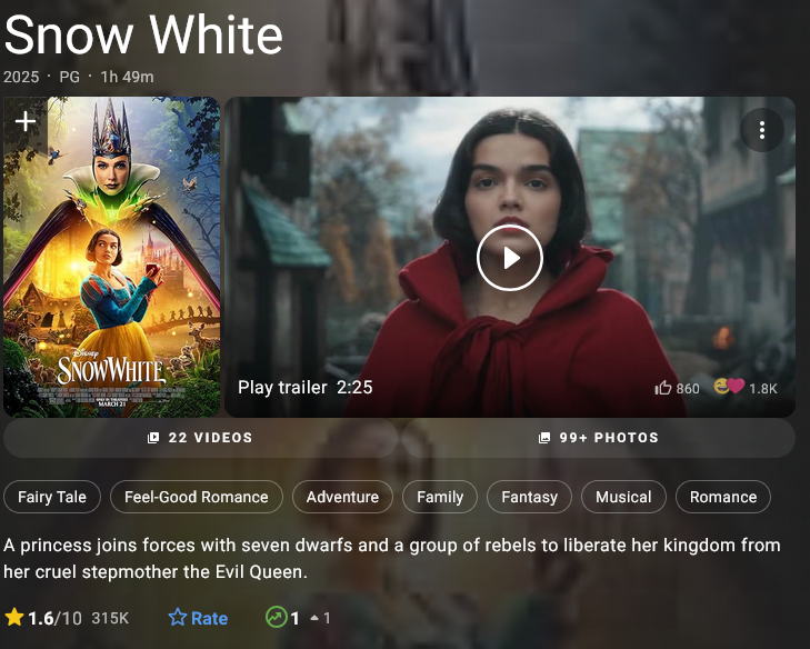 Screenshot at Snow White IMDb