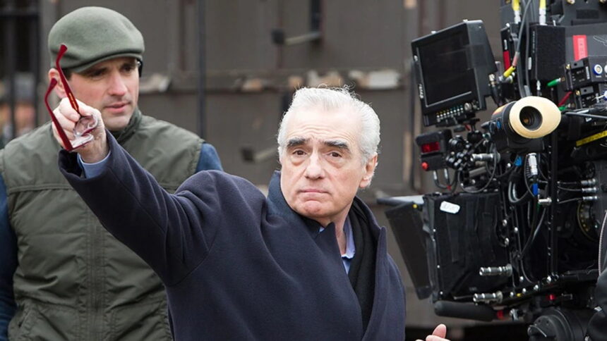 director martin scorsese on set