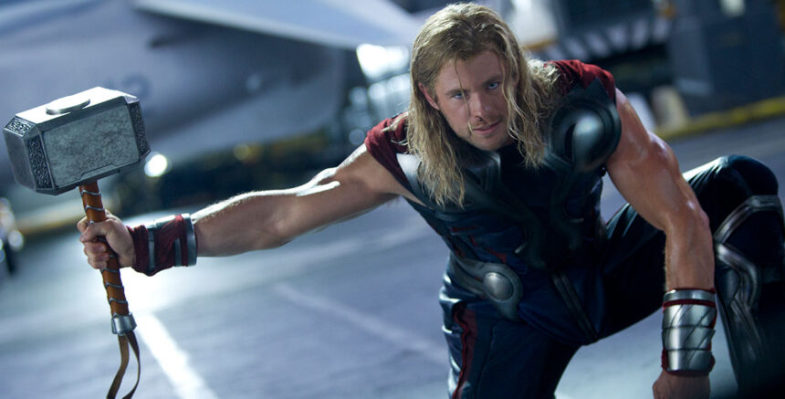 Chris Hemsworth hammer in hand