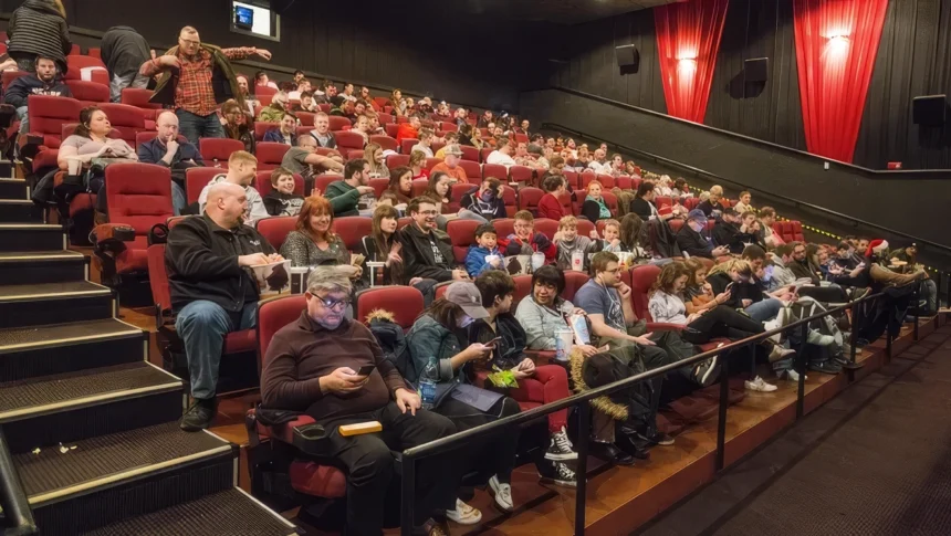 A crowded AMC theater