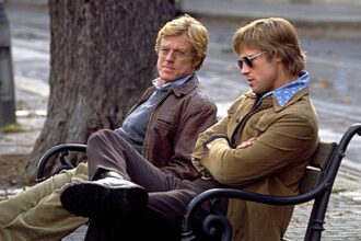 Brad Pitt and Robert Redford Spy Game scene