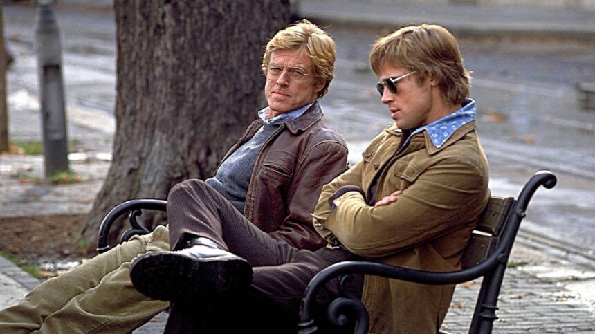 Brad Pitt and Robert Redford Spy Game scene