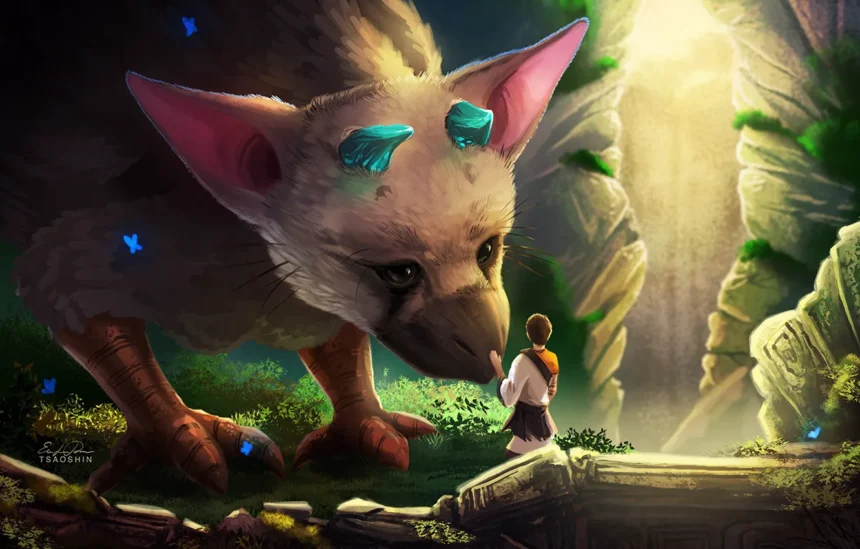 the last guardian animal vegetation game horn human boy