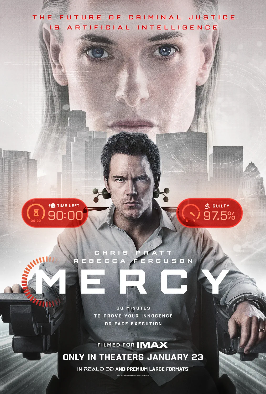 Trailer and Poster: Pratt, Ferguson In AI Thriller 'Mercy' Unveiled, What’s Amazon MGM Really Selling? 2 Mercy Poster